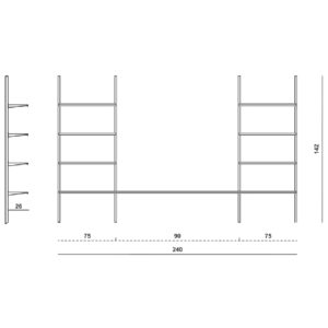 Continua bookcase in a bathroom